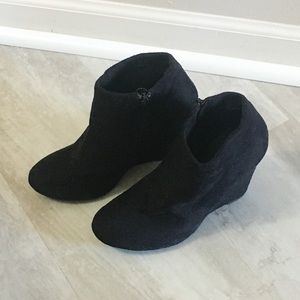 Black Wedge Booties